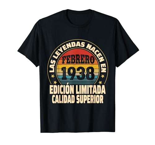Edición Limitada Febrero 1938 - Cumpleaños 86 Años Camiseta
