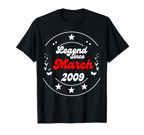 Marzo 2009 Cumpleaños Leyenda Hombre Niño Desde Marzo 2009 Camiseta