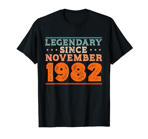Legendario desde noviembre de 1982 Retro Vintage Fiesta de cumpleaños Camiseta