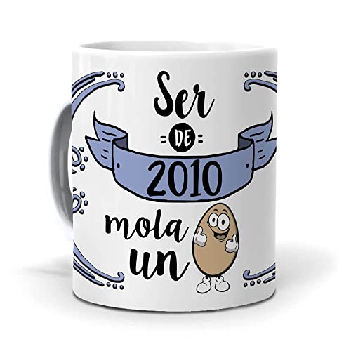 Taza de Desayuno | Ser de 2010 Mola Un Huevo | Regalo de Cumpleaños | Tazas para Café y Té...