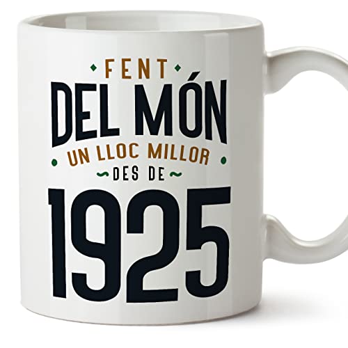 MUGFFINS Tazas 1925 Cumpleaños - En Catalán - Fent del Món un Lloc Millor - 11 oz / 330 ml -...