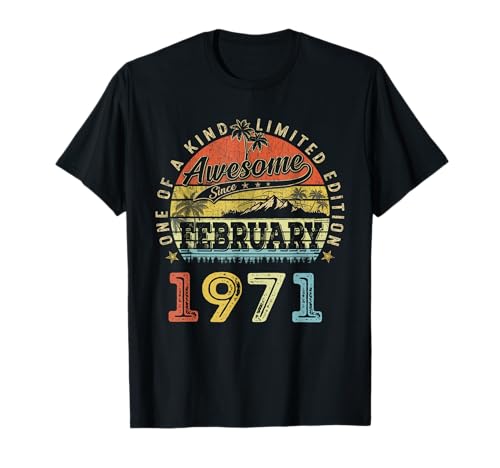 55 Edición Limitada 1971 Único 55 de febrero Cumpleaños Camiseta