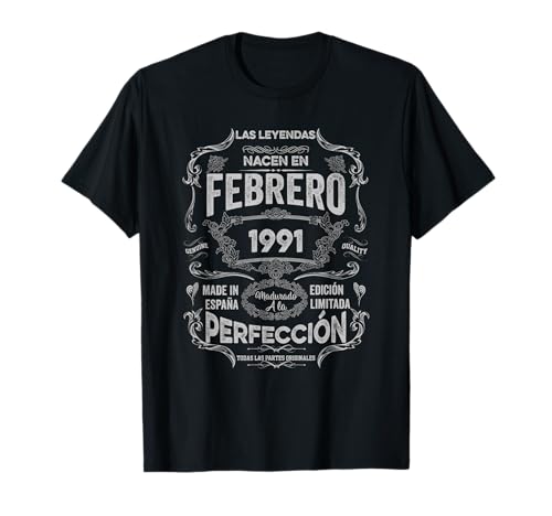 Mujer Leyendas Febrero 1991 Hombre Mujer 35 Años Cumpleaños Camiseta