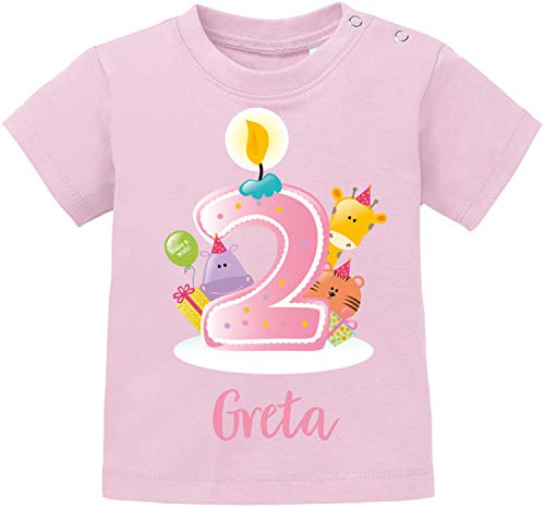 EZYshirt® Cumpleaños bebé | 2º cumpleaños lindo animales celebra el primer cumpleaños Body de...