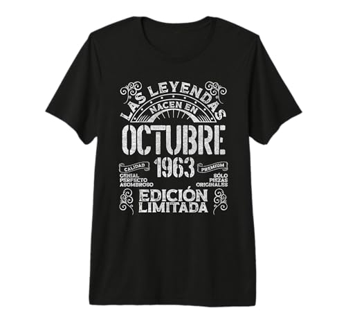 Las Leyendas Nacen En Octubre 1963 63 Años Cumpleaños Camiseta Premium