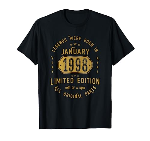 Legends Were Born In January 1998 Cumpleaños Camiseta