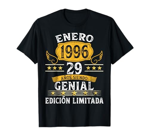 29 Años Cumpleaños Hombre 1996 Las Leyendas Nacen Enero 1996 Camiseta