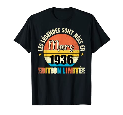 Las Legendes Nacieron En Marzo 1936 87 Cumpleaños Regalo Camiseta