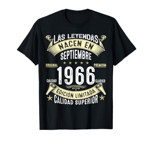 59 Años Cumpleaños Las Leyendas nacen en Septiembre de 1966 Camiseta