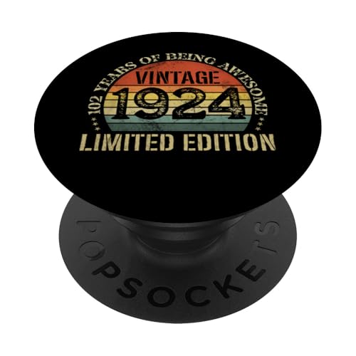 Vintage 1924 Edición Limitada 102º Cumpleaños 102 Años PopSockets PopGrip Adhesivo