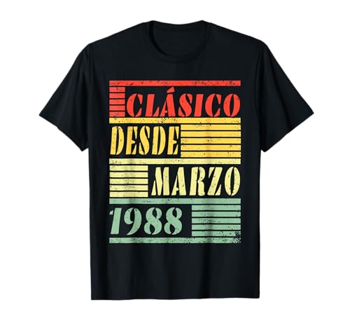37 Cumpleaños Hombre 37 años Hecho En 1988 Marzo Camiseta