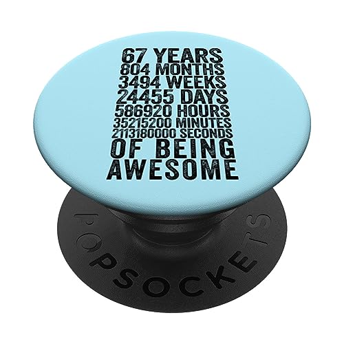 Divertida Camisa de cumpleaños 67 Old Meter Funny 67 años Regalos PopSockets PopGrip Adhesivo