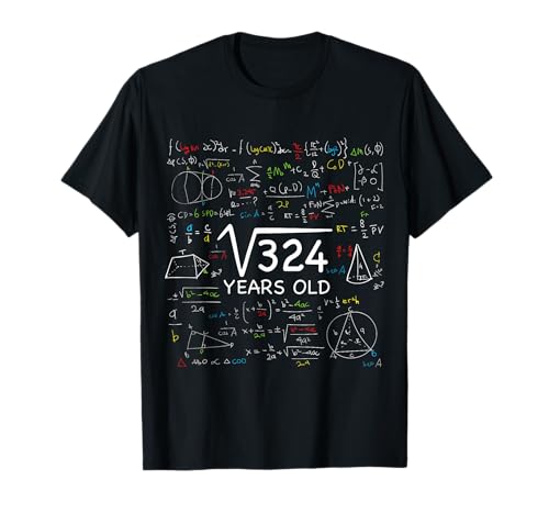18 Años Cumpleaños Raíz Cuadrada 324 Regalo Camiseta