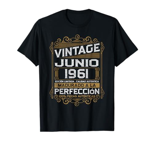 Junio 1961 Vintage Regalo 65 Años Cumpleaños Hombre Camiseta