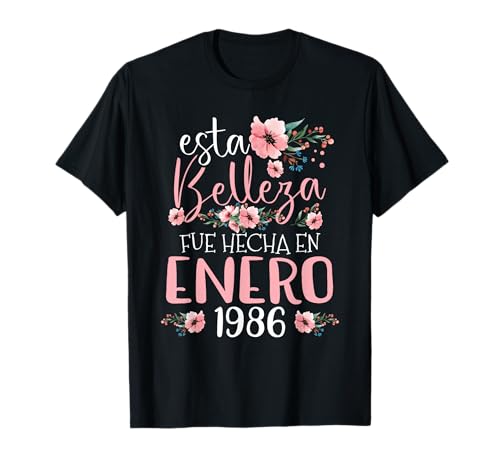 Hecha En Enero 1986 Mujer Regalo 40 Años Cumpleaños Camiseta