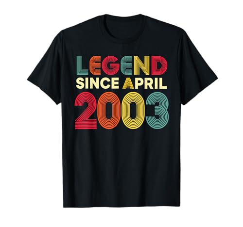 Leyenda Abril 2003 23 Cumpleaños Hombres Mujeres 23 Años Camiseta