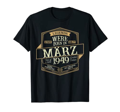 Hombre Marzo 1949 Cumpleaños Hombre Camiseta