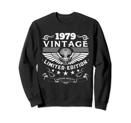 Camiseta vintage 1979 para mujer, edición limitada, cumpleaños 1979 Sudadera