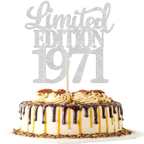 1 pieza de decoración para tartas de edición limitada de 1971 con purpurina, 55 años, 55 años y...