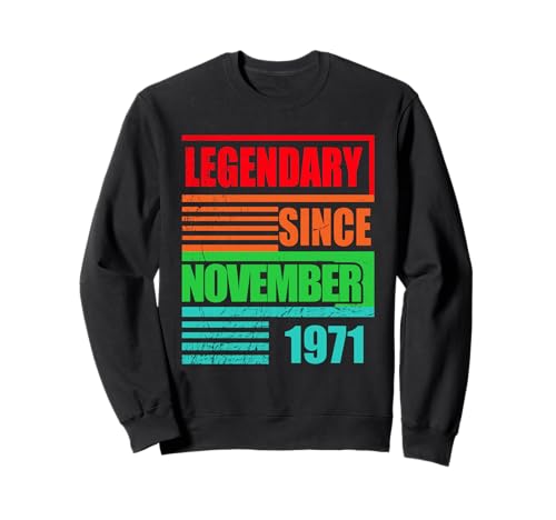 55 cumpleaños legendario desde noviembre de 1971 cumpleaños Sudadera