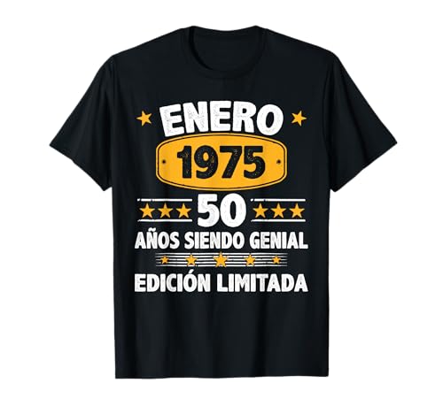 Enero 1975 50 Años Hombre Cumpleaños Regalo Enero 1975 Camiseta