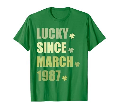 Lucky since marzo 1987, San Patricio fiesta de cumpleaños 35 Camiseta