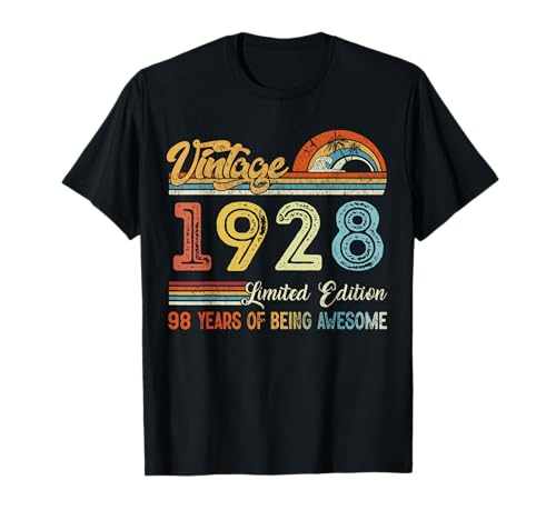 Edición Limitada de 98 años de Edad, Nacida en 1928, Vintage, 98 cumpleaños Camiseta