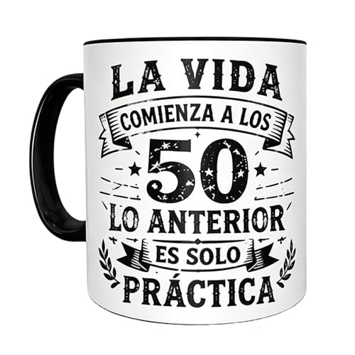 Taza De Desayuno Regalos Hombre 50 Años, Divertidos Regalo 50 Años Mujer, Taza Graciosa 360 Ml...