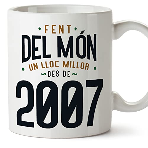 MUGFFINS Tazas 2007 Cumpleaños - En Catalán - Fent del Món un Lloc Millor - 11 oz / 330 ml -...
