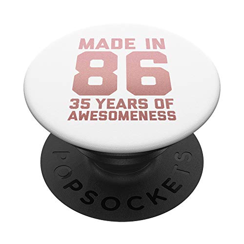 Regalo de 35 cumpleaños Hombre Mujer 35 años Hijo Hija 1986 PopSockets PopGrip: Agarre...