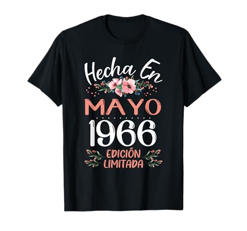 Hecha En Mayo 1966 Mujer Regalo 59 Años Cumpleaños Camiseta
