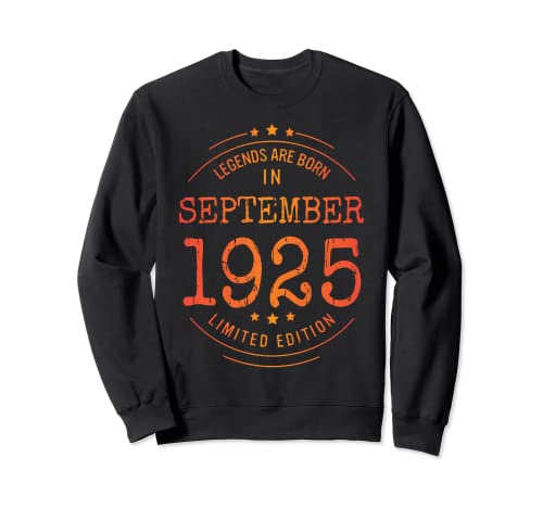 Cumpleaños Septiembre 1925 Edición Limitada Regalo Vintage Sudadera