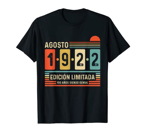 100 Años Agosto 1922 Leyenda Regalo 100 Cumpleaños Camiseta