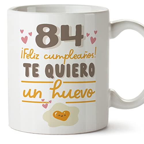 MUGFFINS Tazas 84 Cumpleaños - En Español - Te quiero un Huevo Regalo Amigos Novios Familiares -...