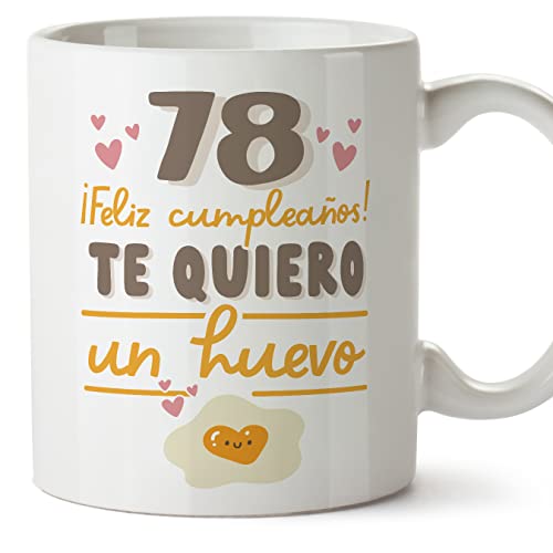 MUGFFINS Tazas 78 Cumpleaños - En Español - Te quiero un Huevo Regalo Amigos Novios Familiares -...