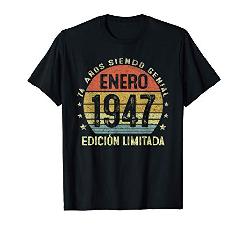 Nacido En Enero 1947 74 Años Cumpleaños Regalo De 74 Años Camiseta