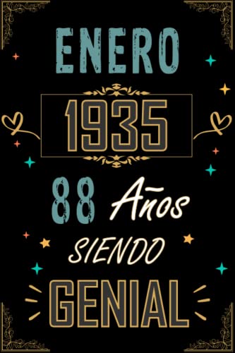 CUADERNO, ENERO 1935 88 AÑOS SIENDO GENIAL: Regalo de 88 cumpleaños para mujeres y hombres, ideas...