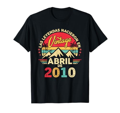 Vintage 16 años Cumpleaños Vintage Nacido En Abril 2010 Camiseta