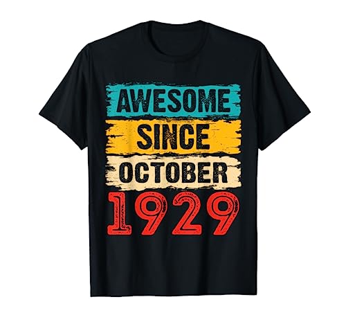 Regalos de 94 años impresionantes desde octubre de 1929 para cumpleaños Camiseta