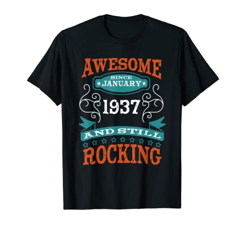 Impresionante desde enero de 1937 Cumpleaños y aniversario Camiseta