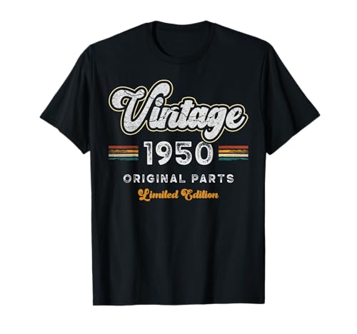 Vintage 1950 Piezas Originales 75 Cumpleaños Camiseta