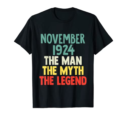 The Man Myth Legend 1924 - Regalo de cumpleaños 98 de noviembre Camiseta