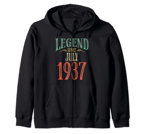 Leyenda desde julio de 1937 Diseño de cumpleaños Sudadera con Capucha