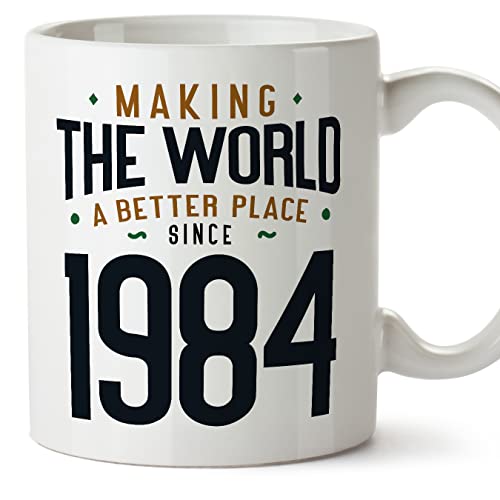 MUGFFINS Tazas 1984 Cumpleaños - En Inglés - Making the World a Better Place - 11 oz / 330 ml -...