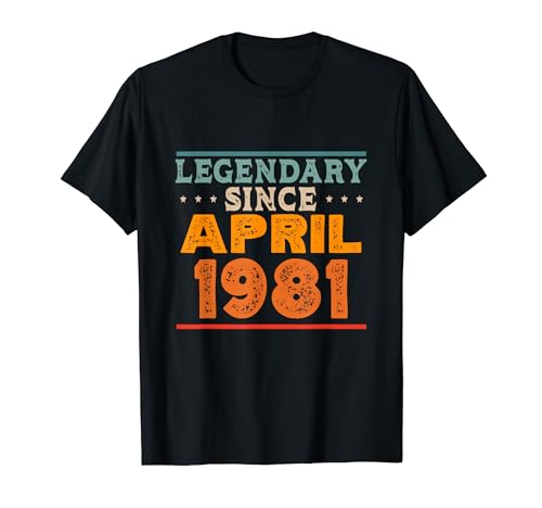 Legendary desde abril de 1981 impresionante fiesta de cumpleaños retro Camiseta