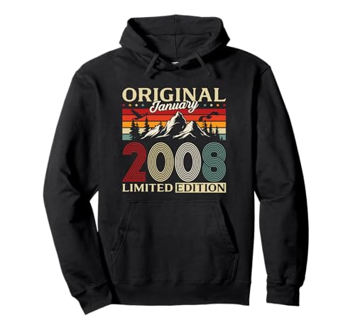 18 cumpleaños Hombre Mujer Regalo Enero 2008 Sudadera con Capucha