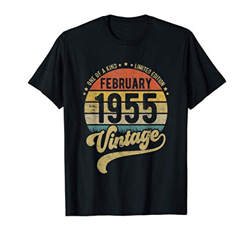 Reto Vintage 66th Birthday Tee, nacido en Febrero de 1955 Camiseta