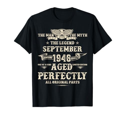 Regalos de cumpleaños de 79 años para hombres Septiembre 1946 Cumpleaños Camiseta