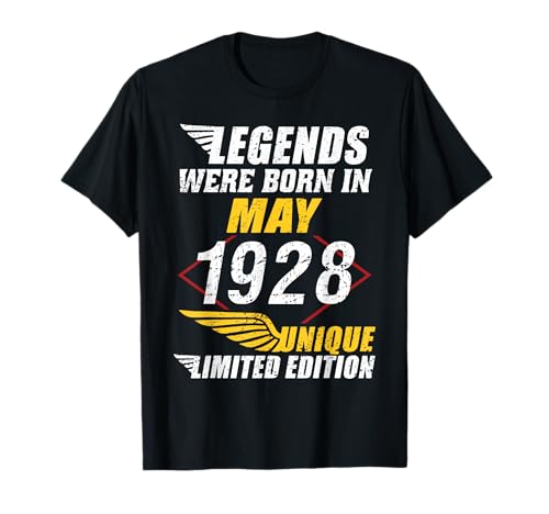 Cumpleaños Mayo 1928 Edición Limitada Regalo Legend May Camiseta