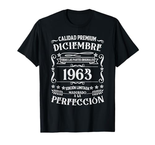 62 cumpleaños Nacido en Diciembre de 1963 Vintage 62 años Camiseta